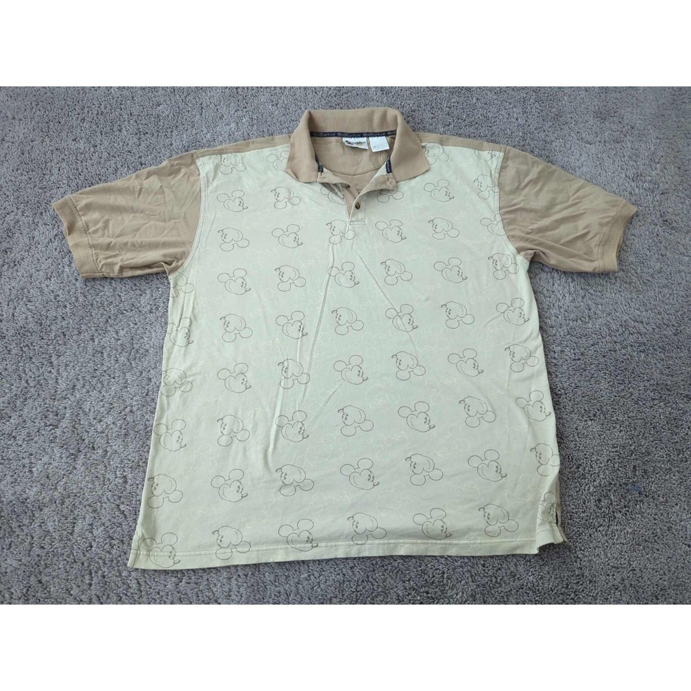 Walt Disney World Polo Shirt Mens XL Mickey Mouse Outlines Made in Thailand